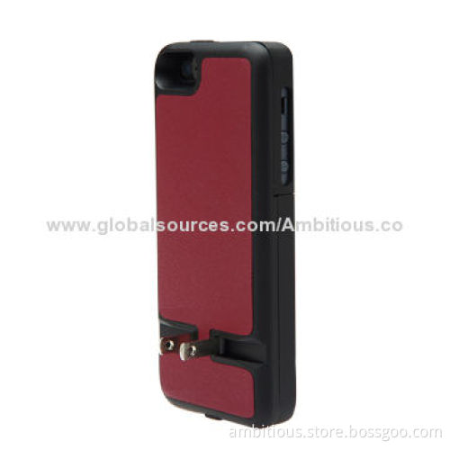 Wireless power charger case for iPhone 5/5S, 2,000mAh capacity, CE-/RoHS-certified